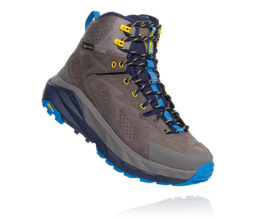 Botas De Montaña Hoka One One Hombre Grises/Azules - Kaha Gore-Tex - HRMW24850